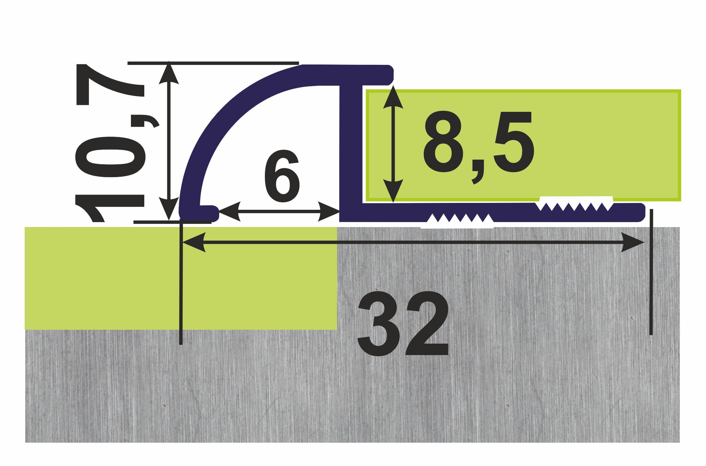 Уголок для плитки Профіль Центр ОАП овальный алюминиевый 2,7 м Серебристый (3ОАП277) - фото 6