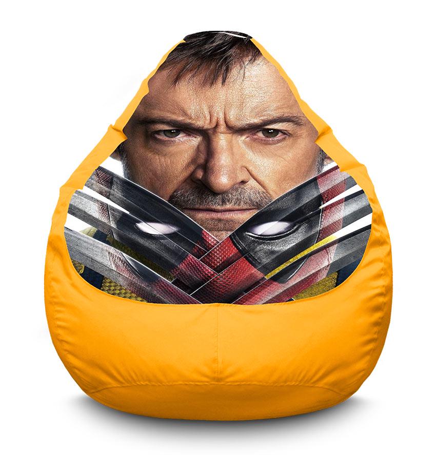 Кресло-мешок iPuff Wolverine with swords Marvel оксфорд XXL 90х125 см Желтый (113969-1)
