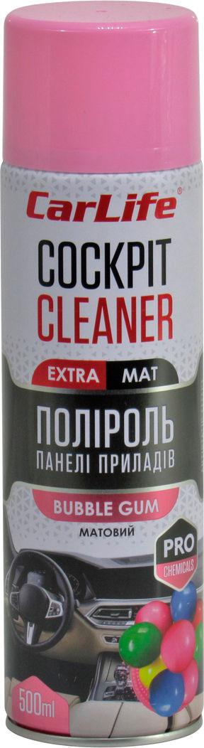 Поліроль для пластику CarLife Cockpit Cleaner Extra Mat Bubble Gum 500 мл (CF528)