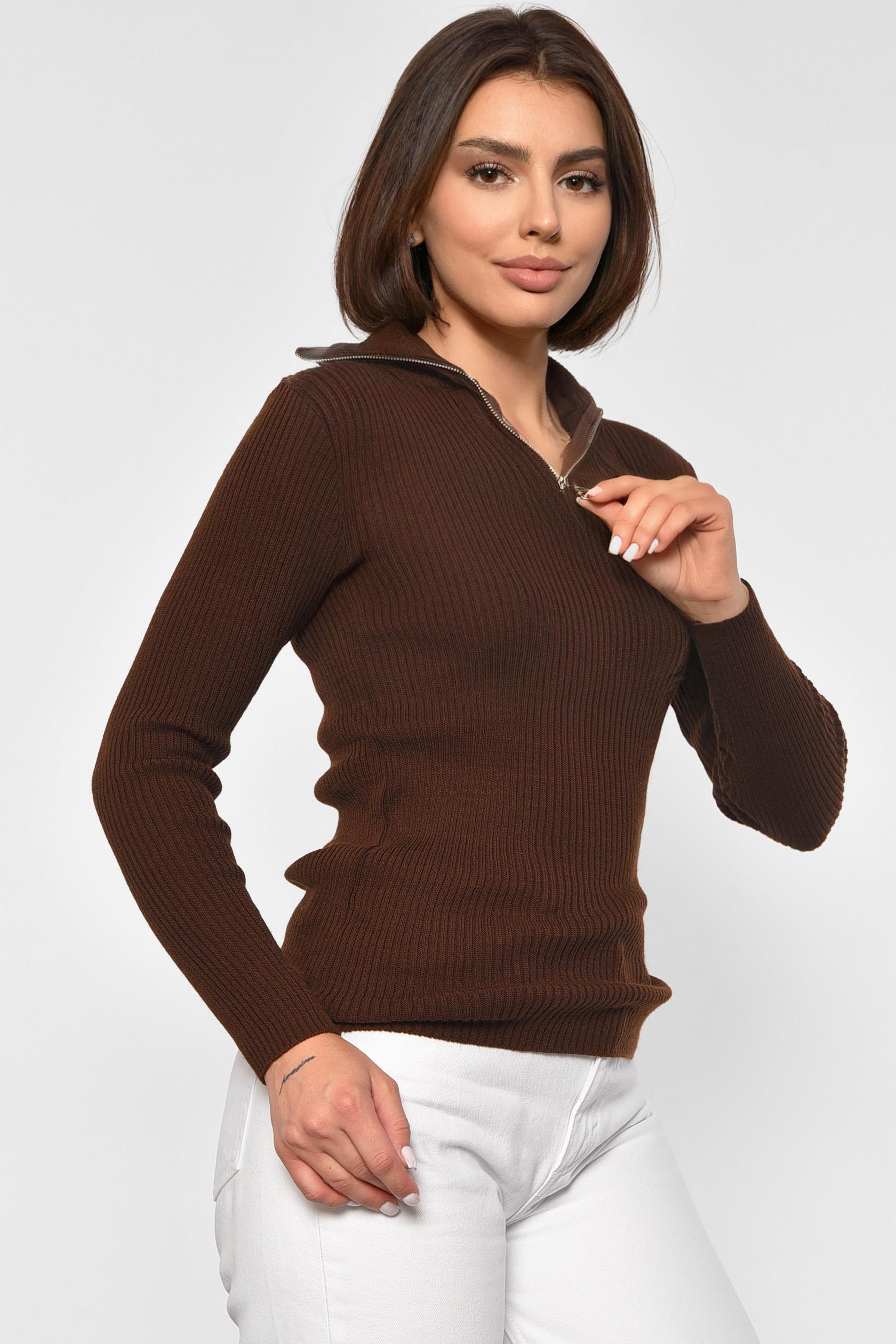 Гольф женский однотонный M-L Коричневый (187893) - фото 2