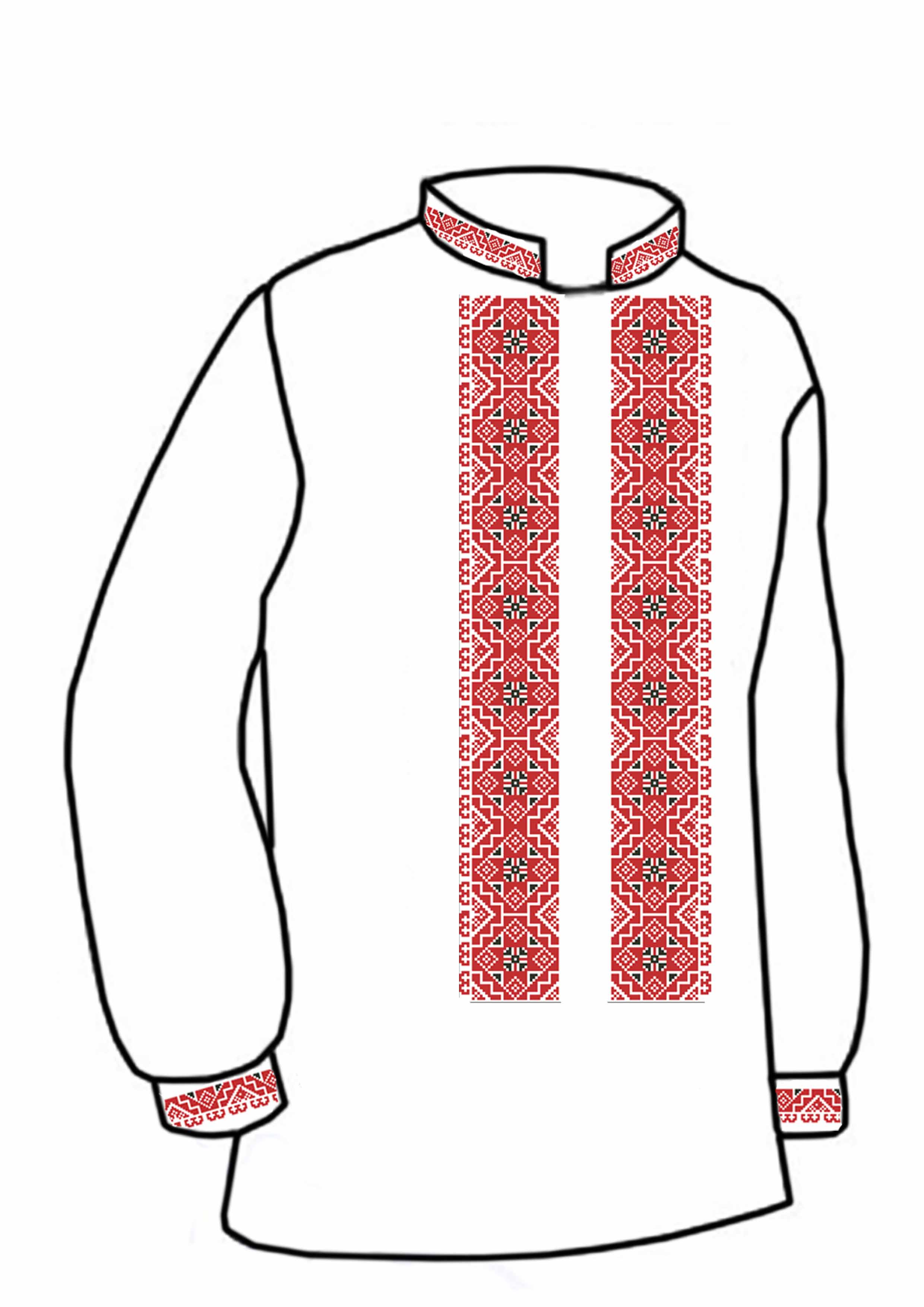 Заготовка для вишивки нитками або бісером сорочка СЧ-17 домоткане полотно