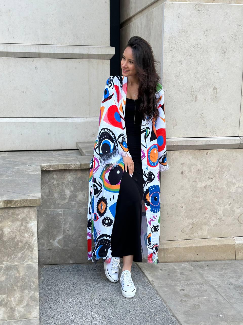 Халат-кимоно женский one size с глазами - фото 4 Халат-кимоно женский one size с глазами - фото 4