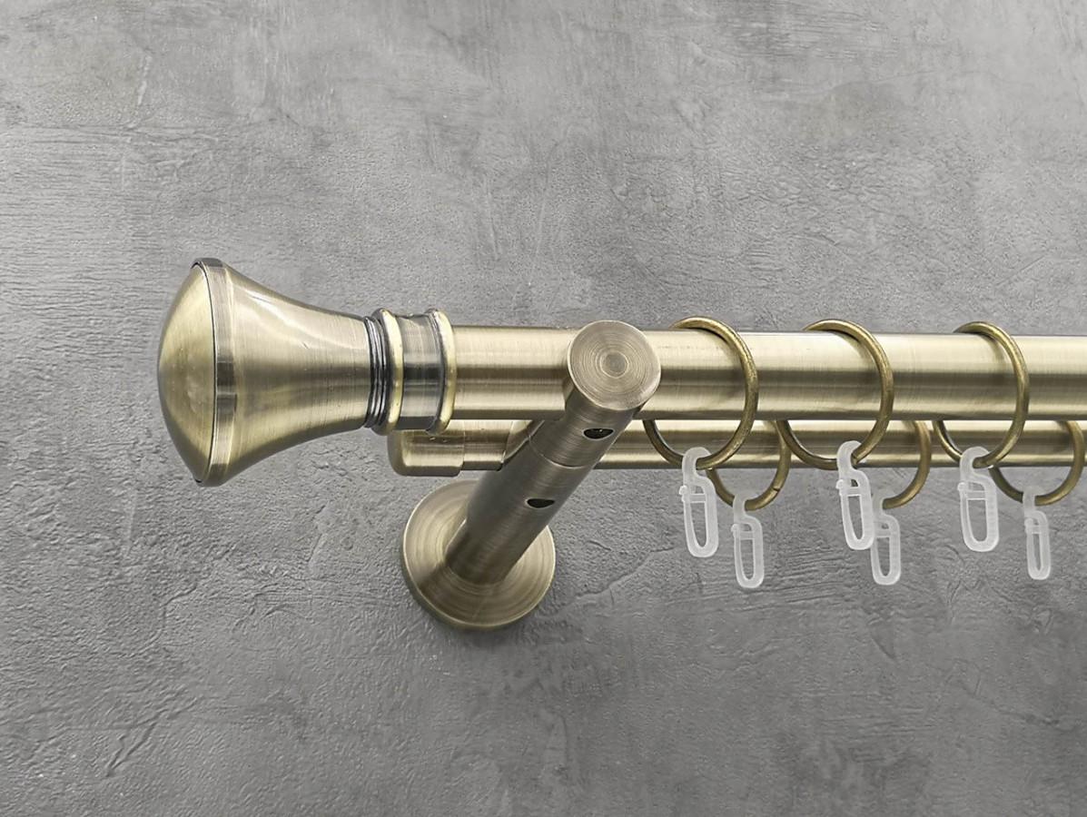 Карниз Quadrum Люксор гладкая штанга двойной универсальный 25/19 мм 400 см Антик (262045496)