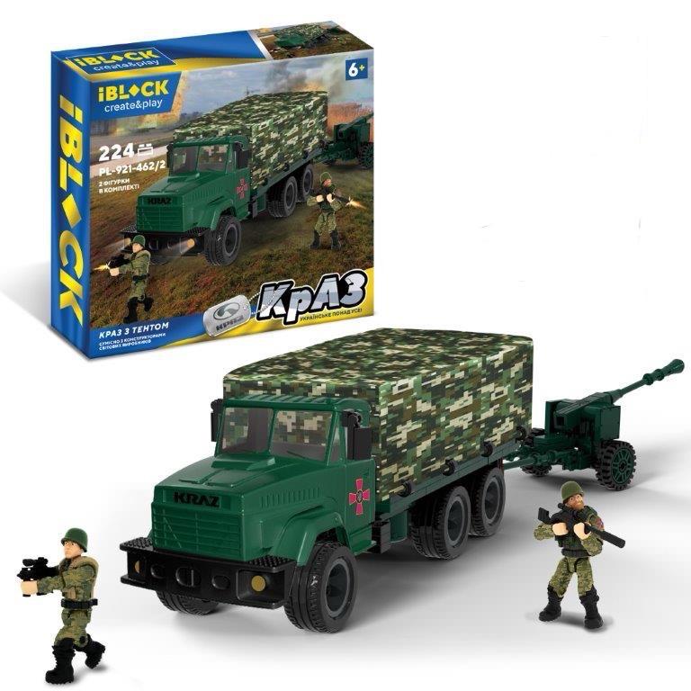 Конструктор Iblock КРАЗ з тентом 224 деталей (DN-PL-921-462/2)