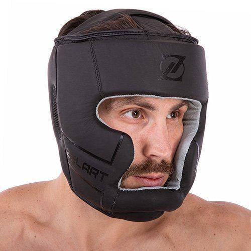 Шлем боксерский Zelart VL-3151 с полной защитой кожаный S Черный (37363115)