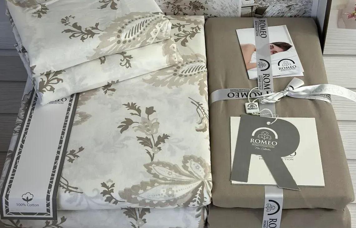 Комплект постільної білизни Linens Вензель поплін Євро Бежевий (Linens1) - фото 2 Комплект постільної білизни Linens Вензель поплін Євро Бежевий (Linens1) - фото 2