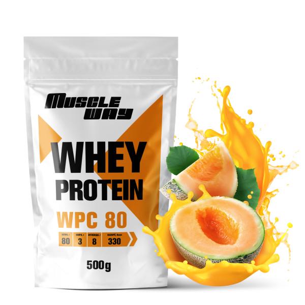 Протеин сывороточный MuscleWay 80% концентрат с аминокислотами на 13 порций 500 г Дыня (21-125-ksb80-mw-rs500.4)