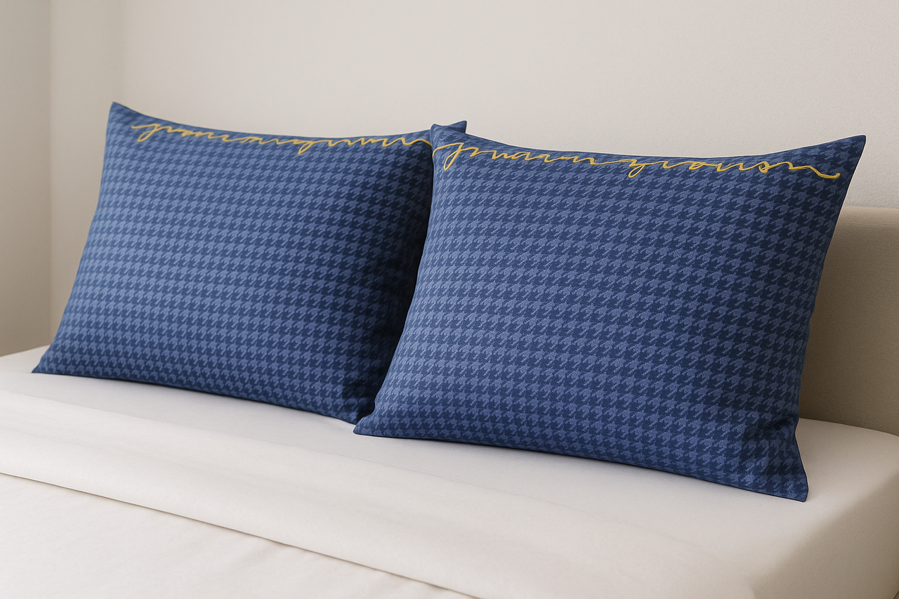 Наволочка Синяя клетчатая бязь 50х70 см (G-26054/xбязь 50/5.25)