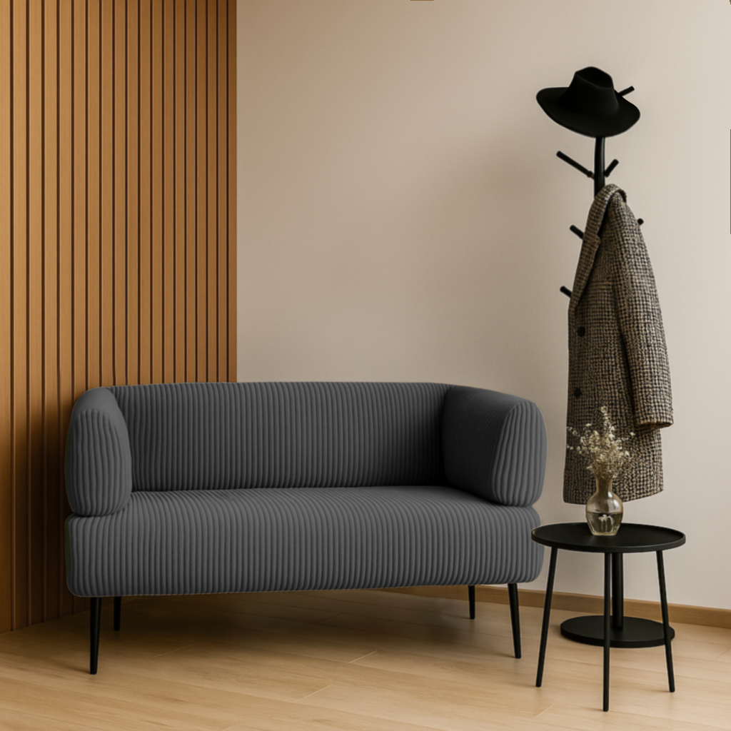 Диван офисный Tobi Sho Бенно-1 с подлокотниками велюр вельвет 1200х720х750 мм Lotus 96/Grey