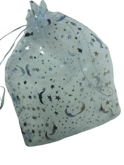 Сумка из органзы Звезды 17х23 см для украшений и подарков Белый (172303-5) Сумка из органзы Звезды 17х23 см для украшений и подарков Белый (172303-5)