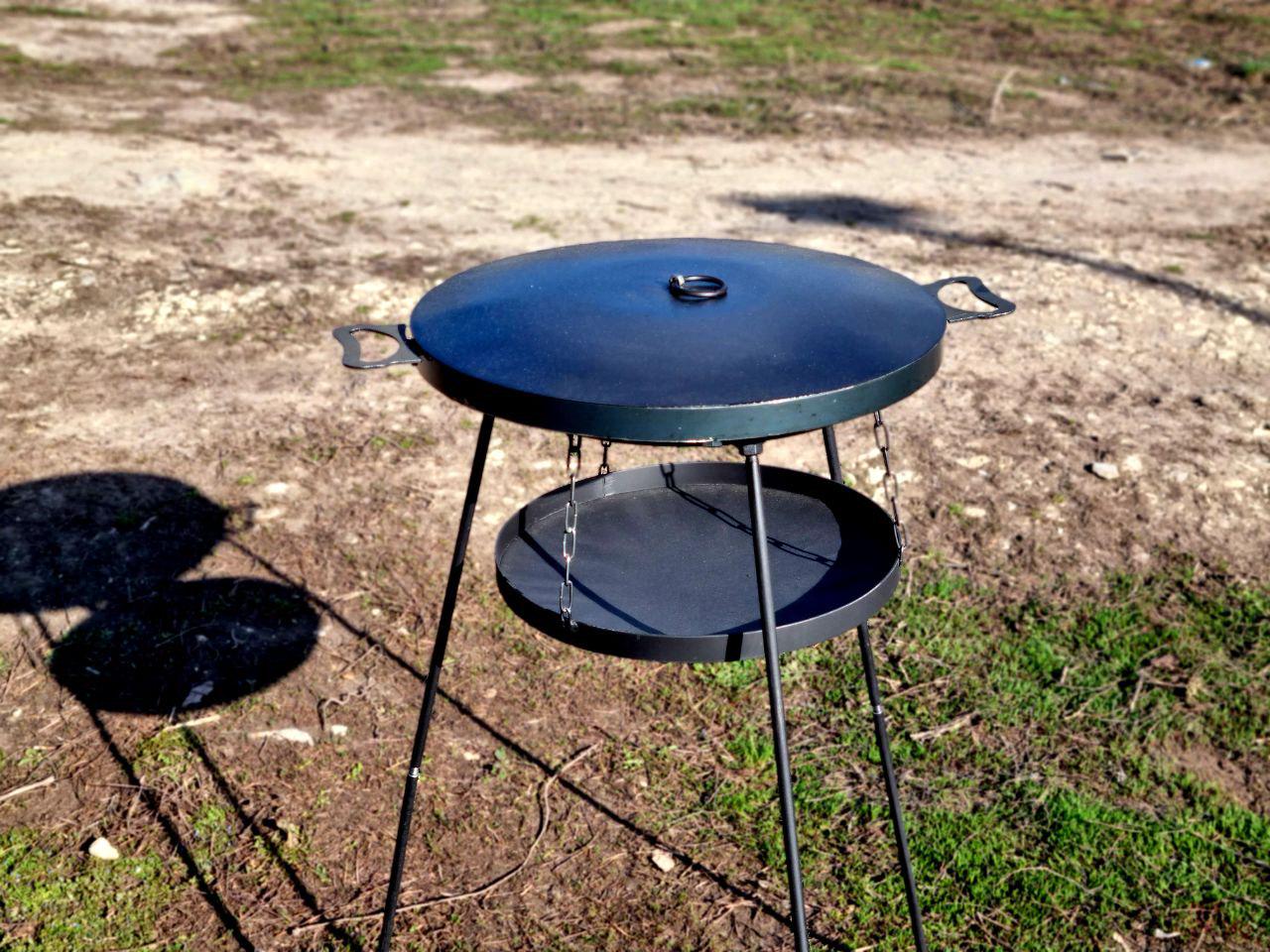 Сковорода-диск для пікніка GrillKov з кришкою та чохлом 50 см САДЖ із цільними ногами 94 см (В - 2104-5) - фото 4 Сковорода-диск для пікніка GrillKov з кришкою та чохлом 50 см САДЖ із цільними ногами 94 см (В - 2104-5) - фото 4