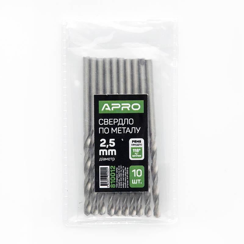 Свердло по металу Apro Р6М5 2,5 мм (810012) Свердло по металу Apro Р6М5 2,5 мм (810012)