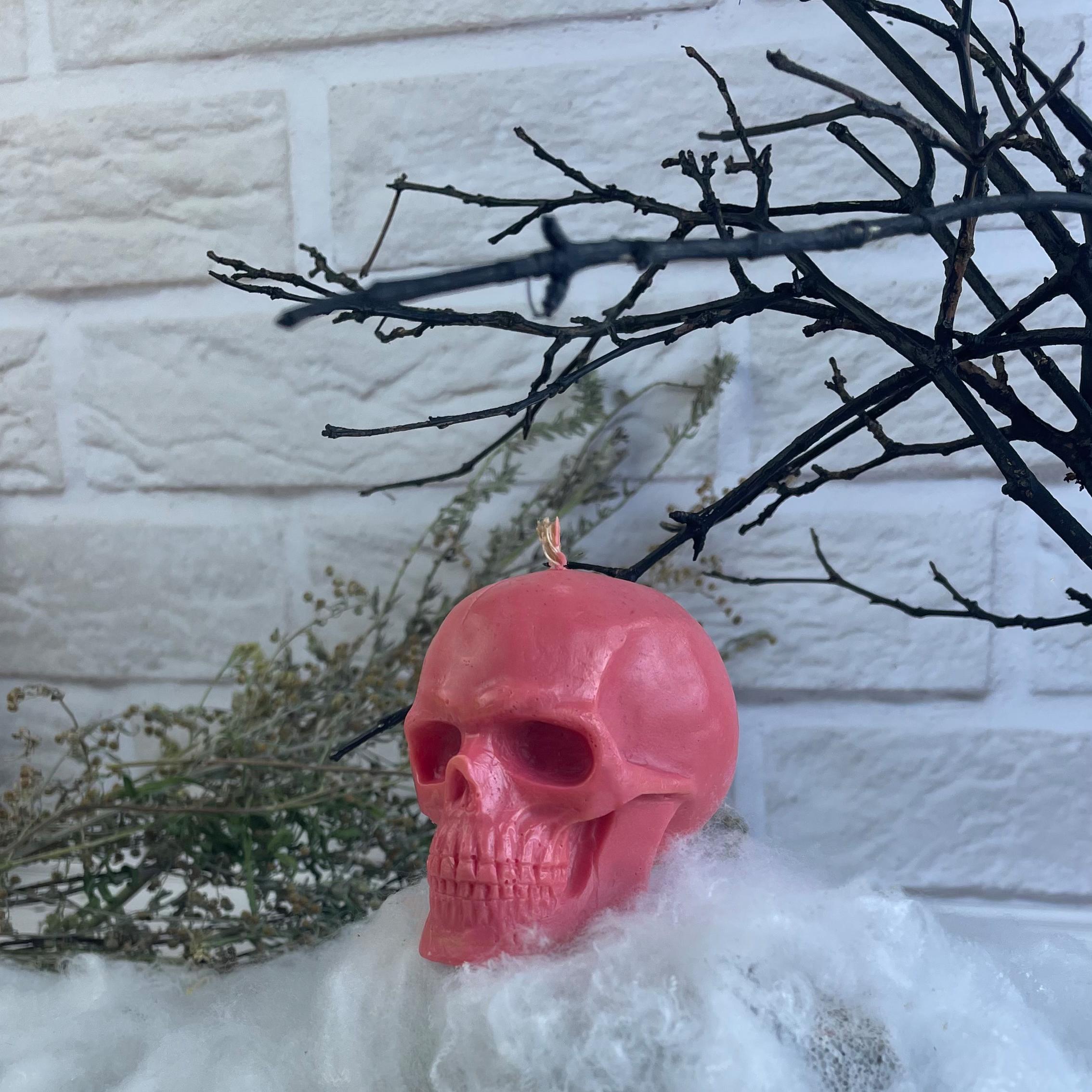 Свічка воскова Череп Рожевий (535)