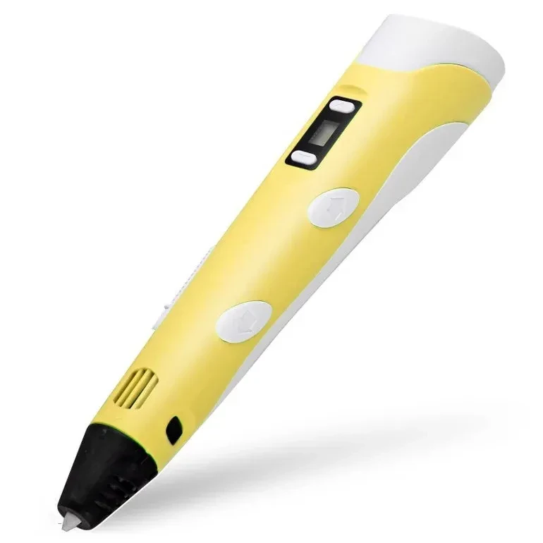 3D-ручка дитяча Pen-3 для малювання з трафаретом та LCD екраном Жовтий (3968)