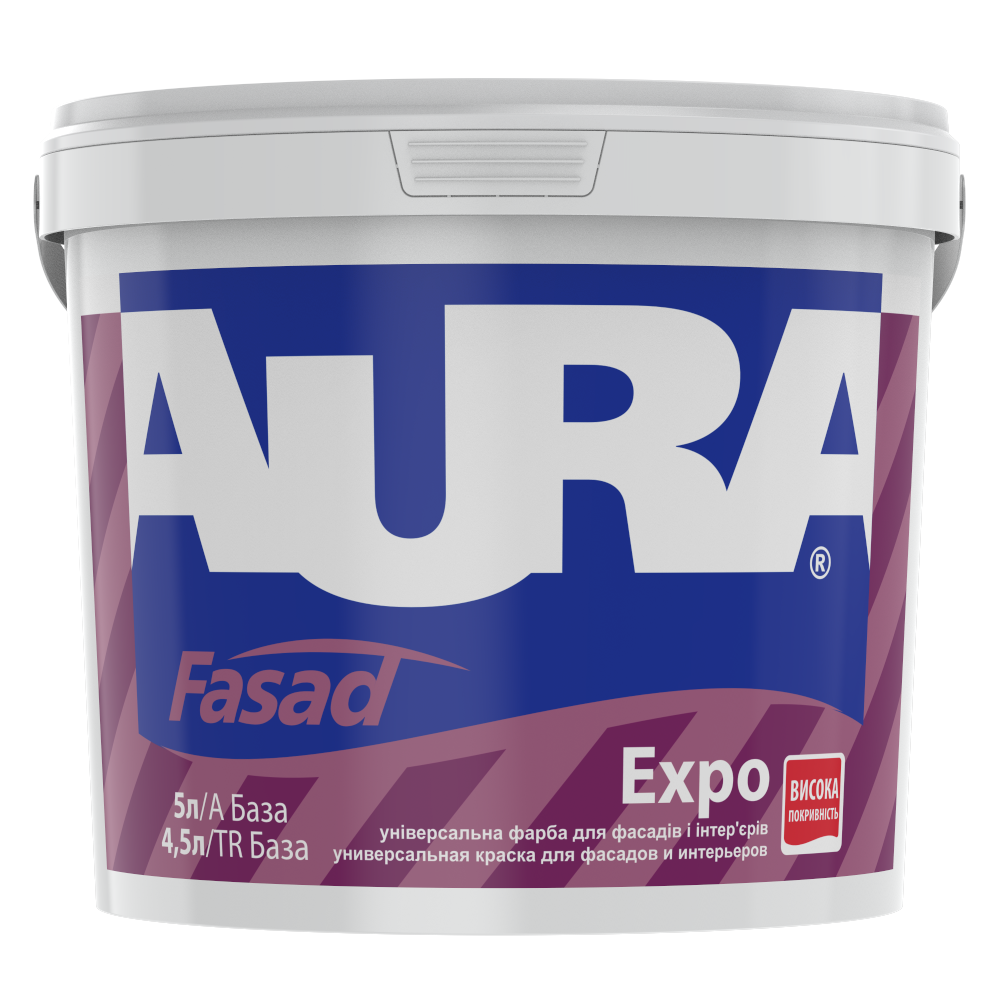 Краска акриловая фасадная Aura FASAD EXPO 5 л Белый В1 (1777529181)
