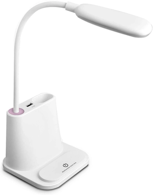 Светодиодная лампа настольная Universal USB с держателем для телефона и встроенным аккумулятором Белый (VP-519)