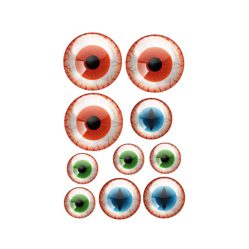 Наклейки на Хэллоуин Глаза 10 шт. Разноцветный (74121)