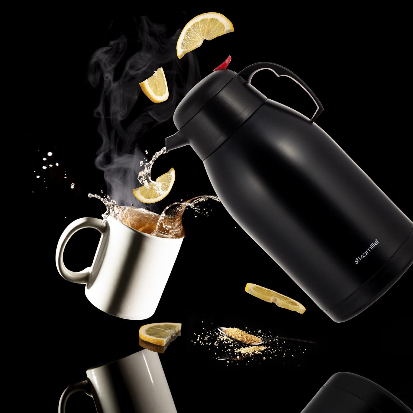 Термос із нержавіючої сталі Kamille 2,5 л Чорний матовий (2220) - фото 5 Термос із нержавіючої сталі Kamille 2,5 л Чорний матовий (2220) - фото 5