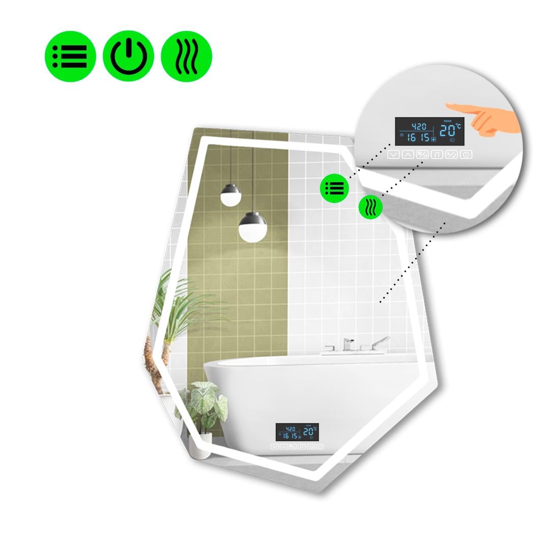 Зеркало с LED подсветкой Montagna 1 с Smart-блоком и подогревом 60x45 см (8994390)