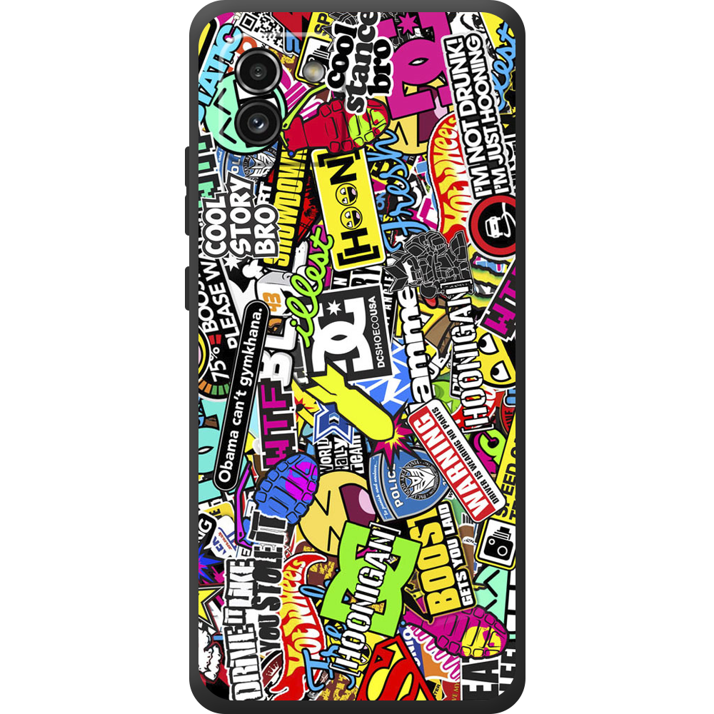 Чехол BoxFace Samsung Galaxy A03 (A035) Multicolored Inscriptions Черный силикон (44031-up880-44507)