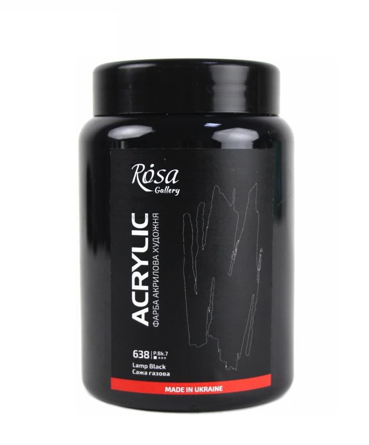 Краска акриловая ROSA Gallery 400 мл Сажа газовая (skl-638)