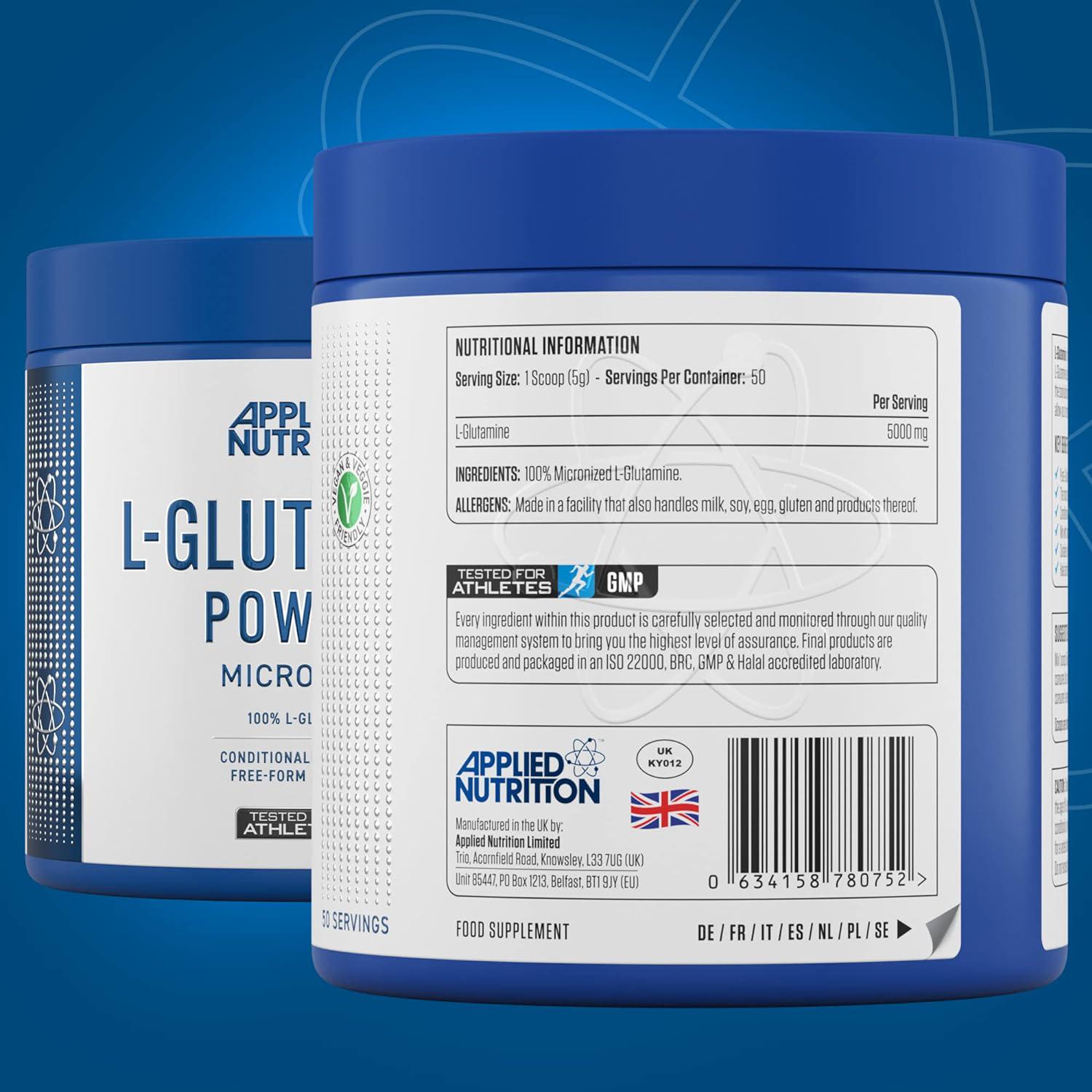 Глутамін L Applied Nutrition L-Glutamine Powder Micronized 50 порцій - фото 2