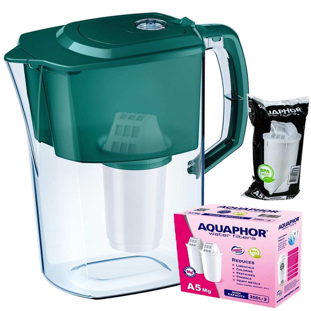 Фильтр-кувшин Аквафор Атлант А5 два модуля А5Mg Темно-зеленый (1859311251)