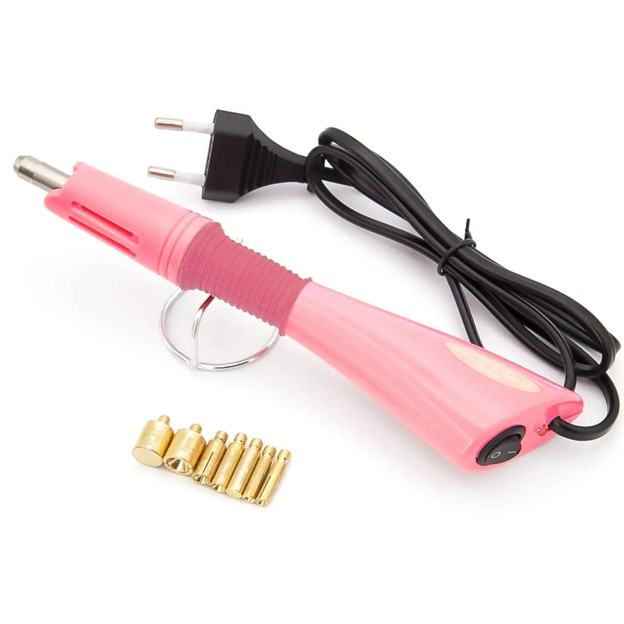 Паяльник аппликатор для страз 7 насадок 10-12 W Розовый (ИН0712т52) - фото 1 Паяльник аппликатор для страз 7 насадок 10-12 W Розовый (ИН0712т52) - фото 1