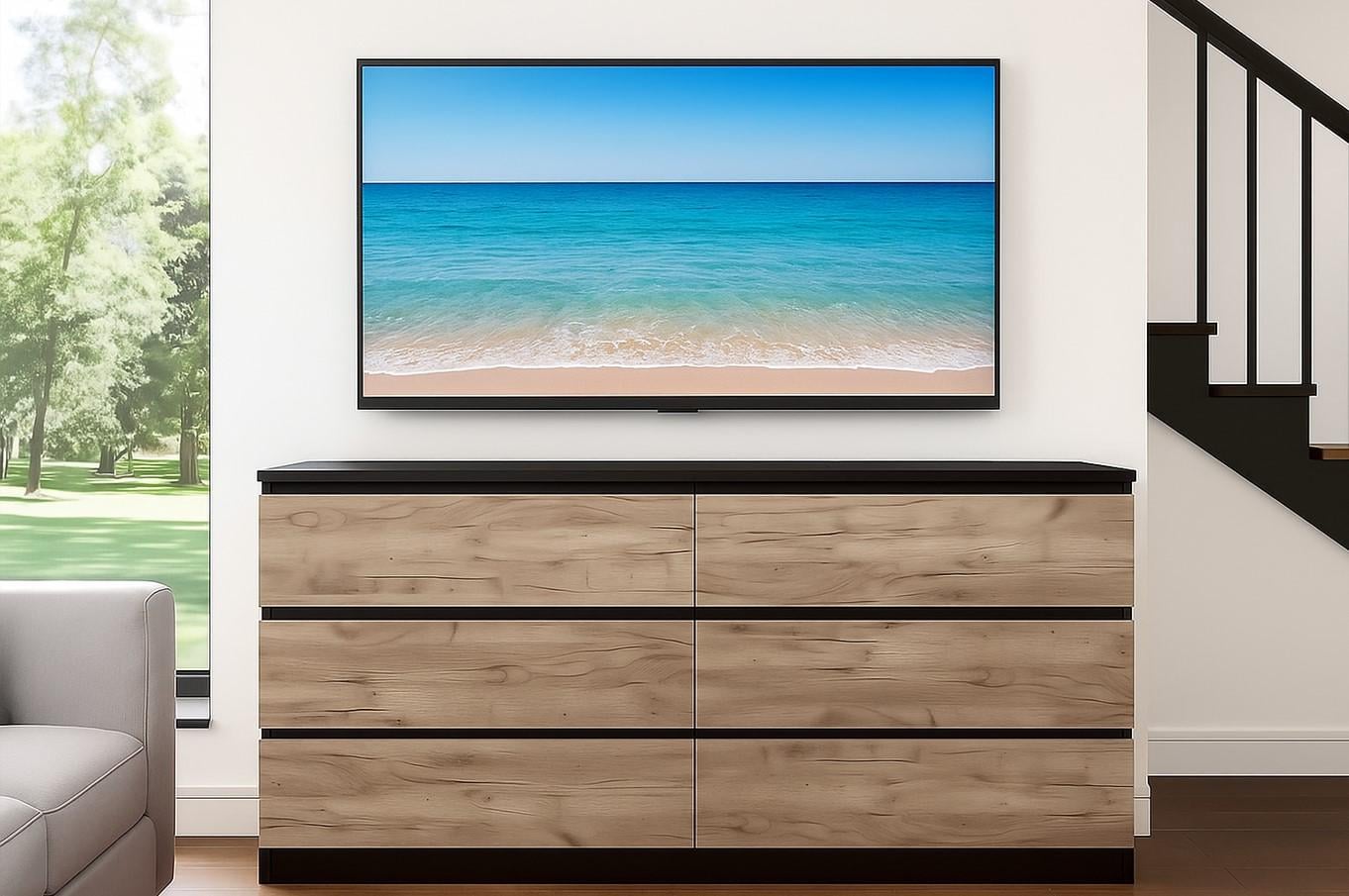 Комод Мастер Форм Брайт 1500х376х730 мм Венге магия/Дуб крафт серый (07841)