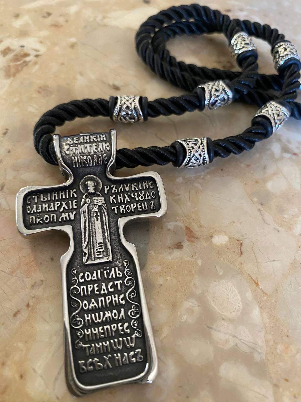 Колье LITAURS з підвіскою оберіг хрест двосторонній з молитвою (250304) - фото 6 Колье LITAURS з підвіскою оберіг хрест двосторонній з молитвою (250304) - фото 6