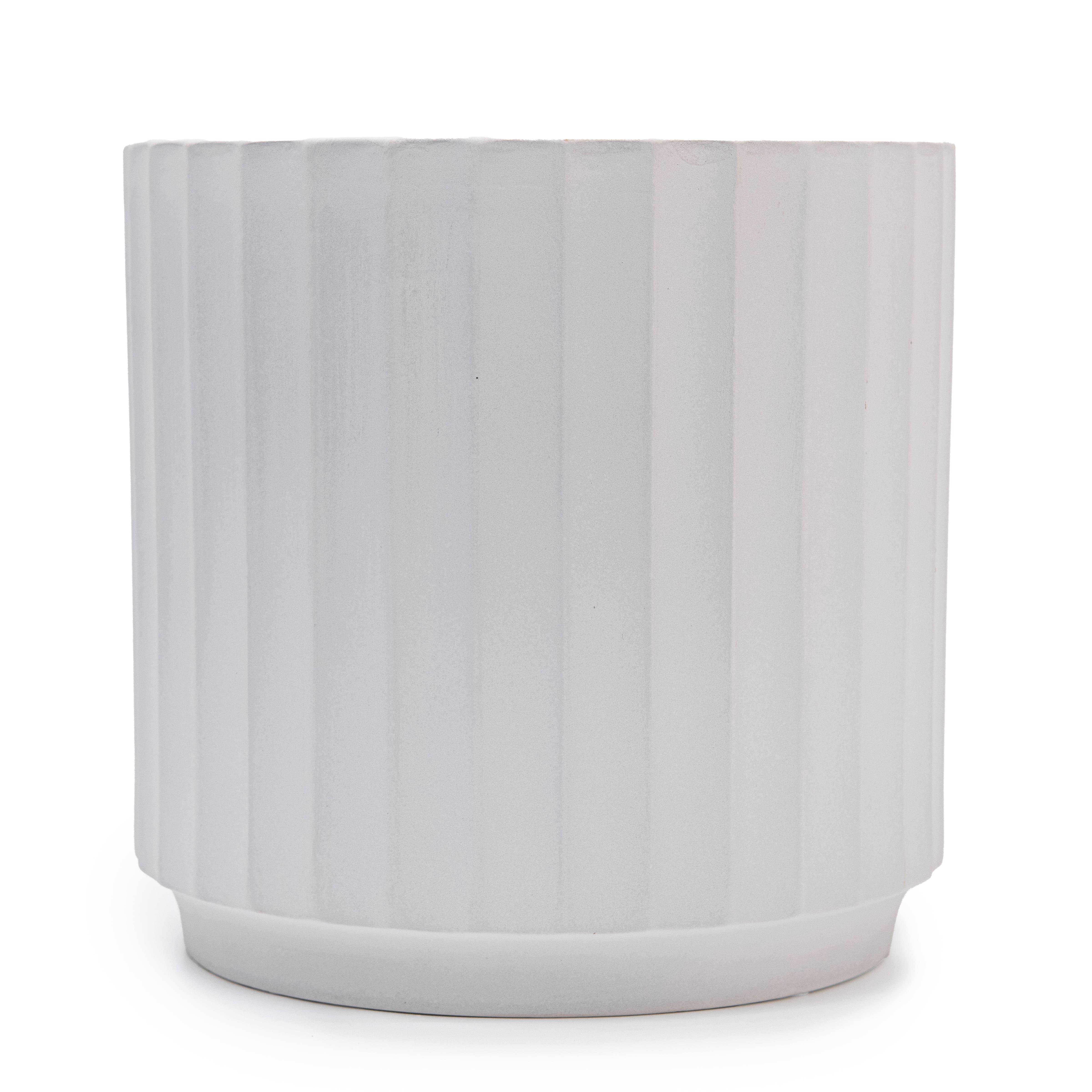 Кашпо для квітів керамічне elemi Грань круглий 4,2 л Білий (УТ-00094971)