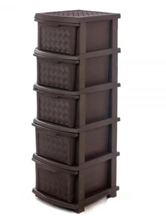 Комод на 5 шухляд R-Plastic Компакт-МАКС 34х40х105 см Коричневий (Р5) Комод на 5 шухляд R-Plastic Компакт-МАКС 34х40х105 см Коричневий (Р5)