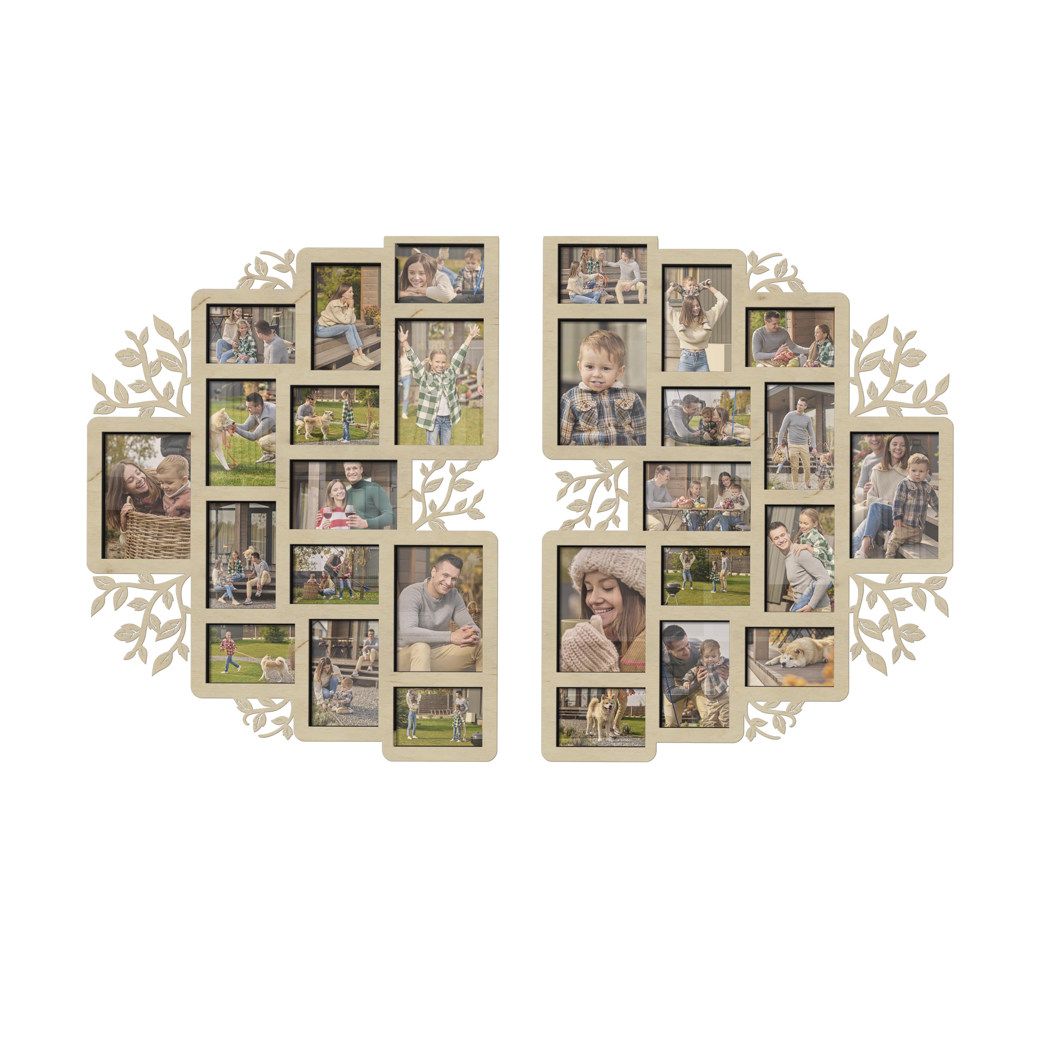 Фото-коллаж The Frame Depot Семейное дерево на 28 фото Натуральный (decor_inside_trees_2_parts_l) - фото 1