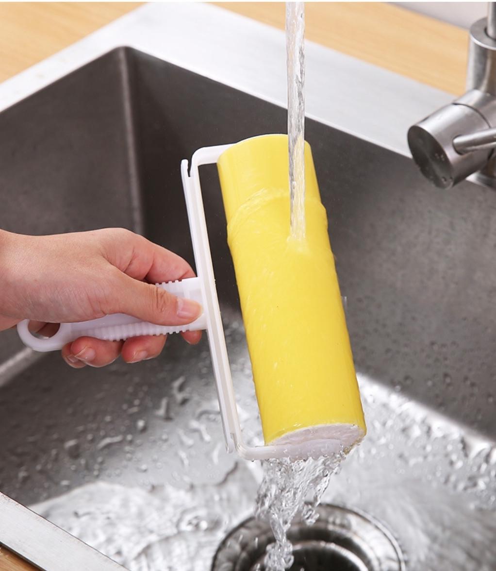 Ролик липкий силіконовий для чищення одягу 17,5 см Жовтий - фото 2 Ролик липкий силіконовий для чищення одягу 17,5 см Жовтий - фото 2