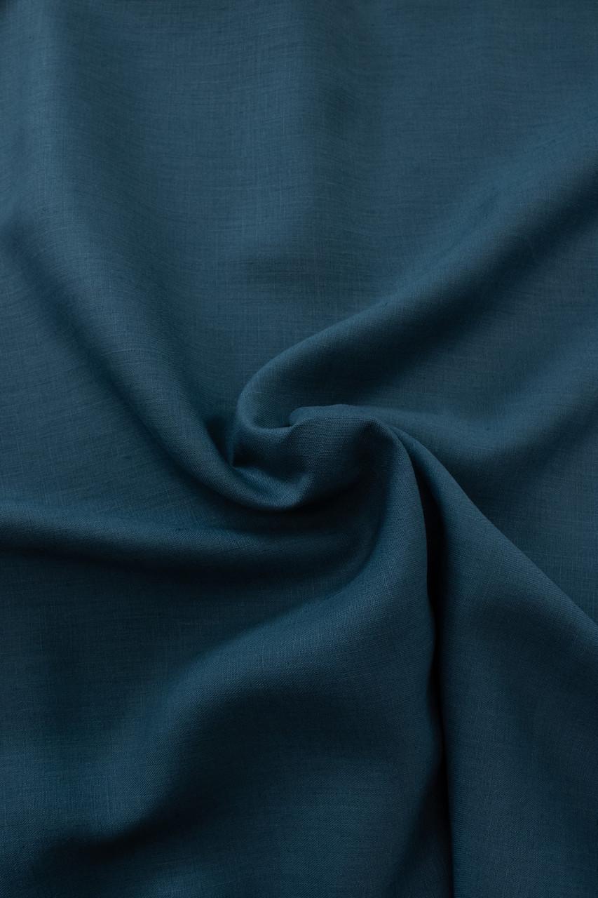 Тканина лляна сорочка 00с6 135 г/м2 колір 303 100% льон Синій (OBR840_303)