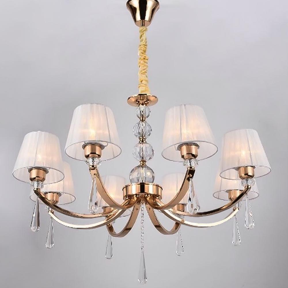 Люстра подвесная с абажуром Light House SRS-18499/8 Золотистый