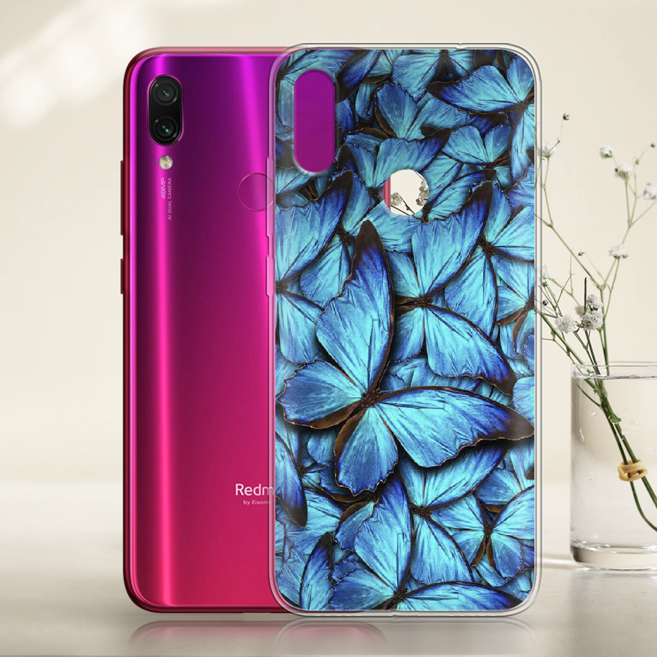 Чехол Boxface Xiaomi Redmi Note 7 лазурные бабочки Прозрачный силикон (36202-up1550-36202) - фото 2 Чехол Boxface Xiaomi Redmi Note 7 лазурные бабочки Прозрачный силикон (36202-up1550-36202) - фото 2