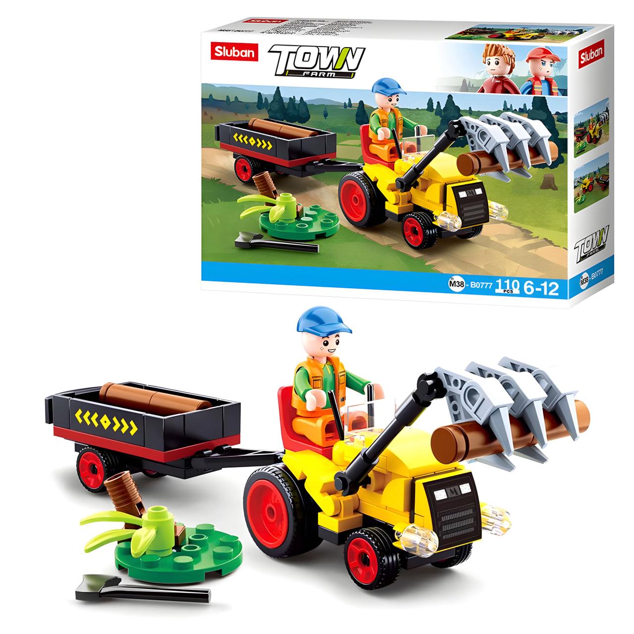 Конструктор Sluban Трактор с прицепом 110 дет. (M38-B0777)