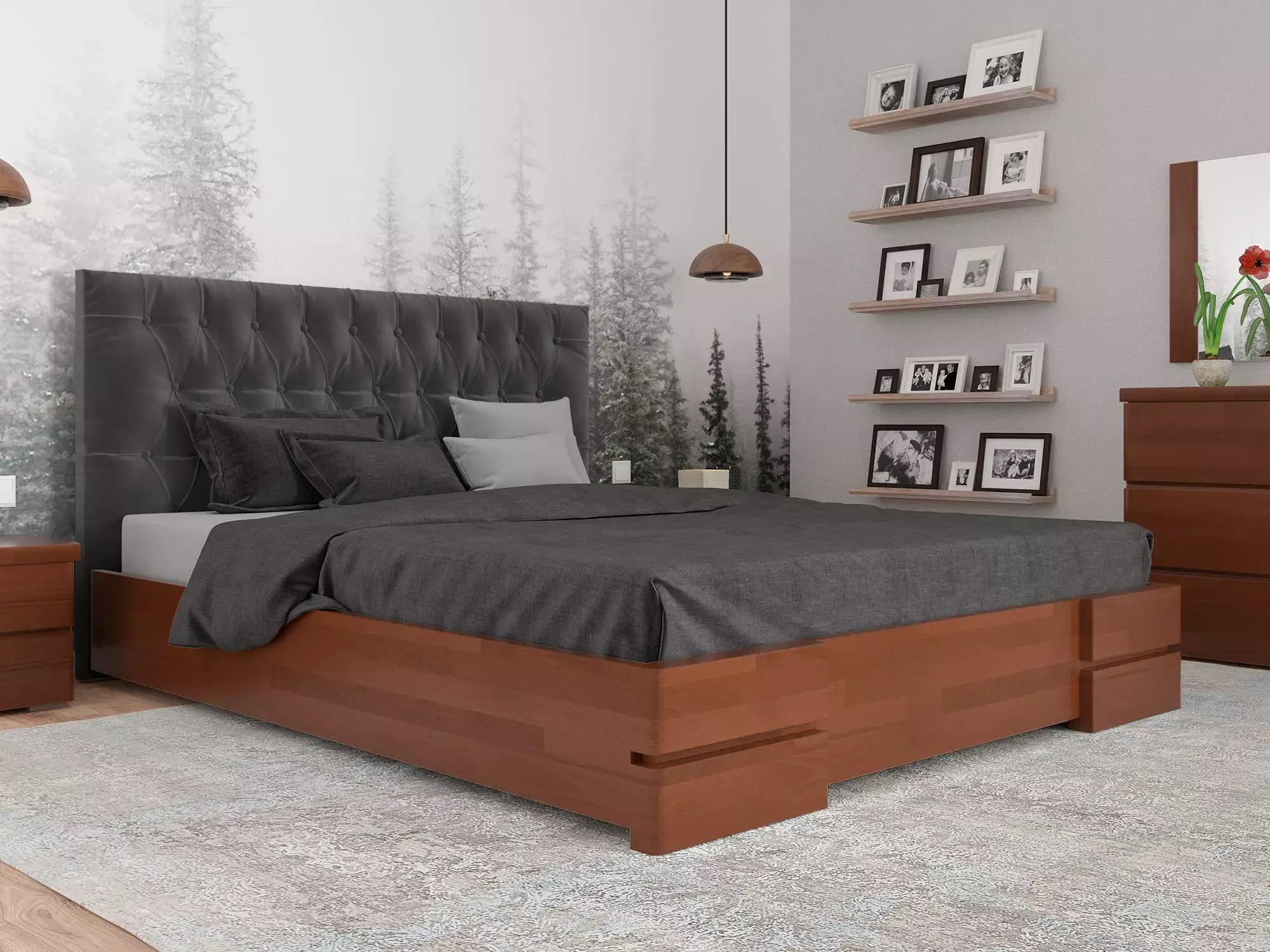 Кровать двуспальная Arbor Drev Камелия ромб из натурального дерева бук 160х200 см Яблоня Локарно (51166)