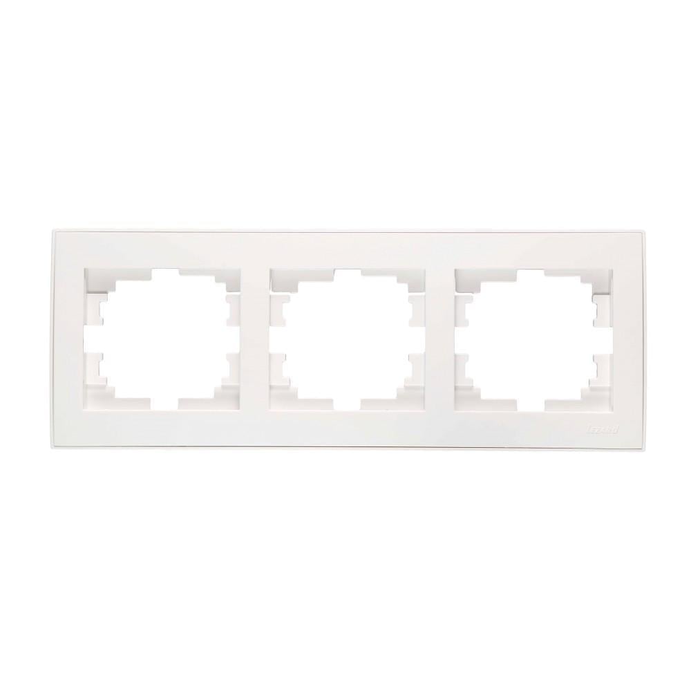 Рамка тримісна горизонтальна Lezard Rain з боковою вставкою Білий (00000008120)
