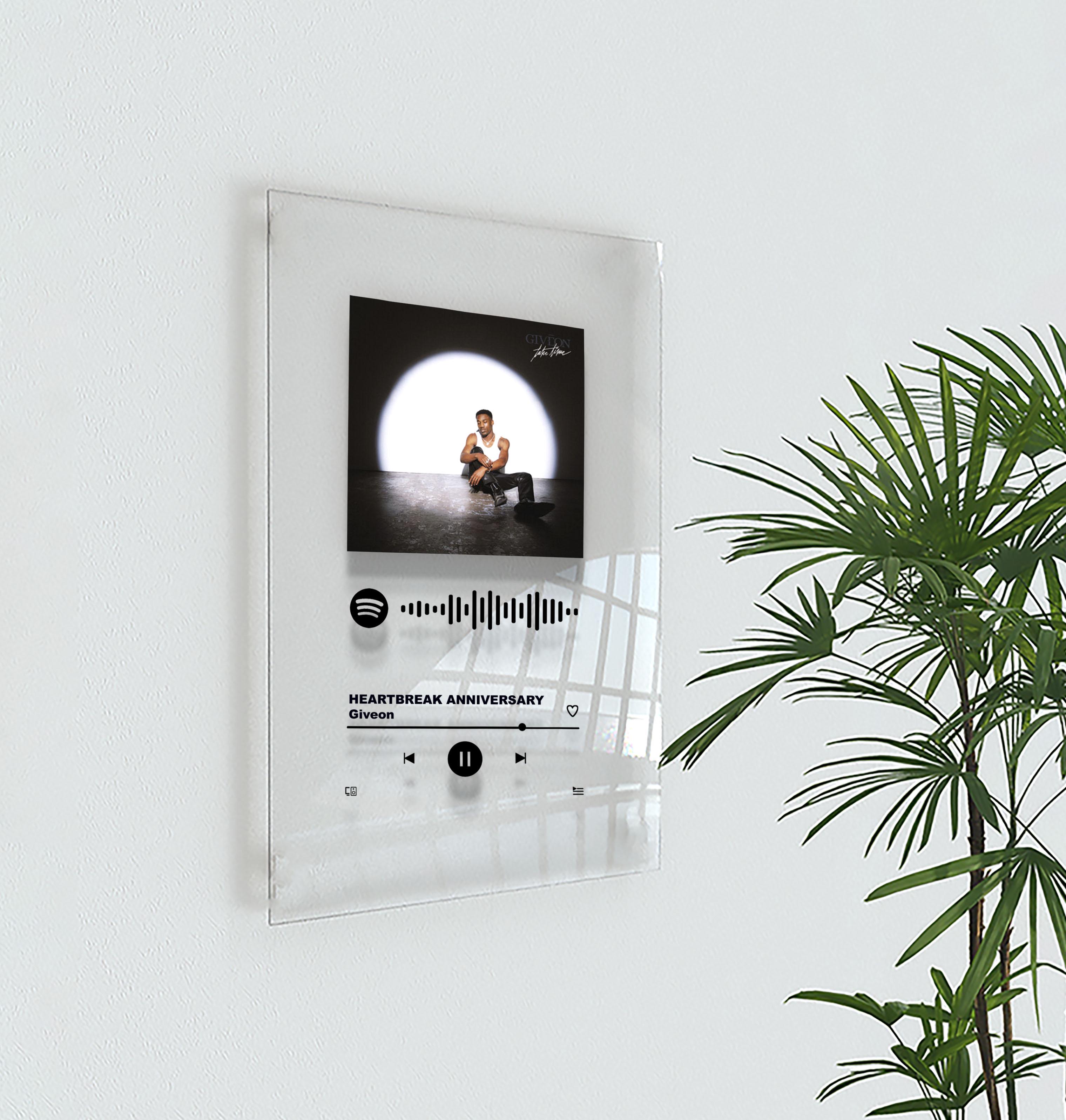 Постер музыкальный Spotify на акриле Giveon - Heartbreak Anniversary 10,6х12,7 см