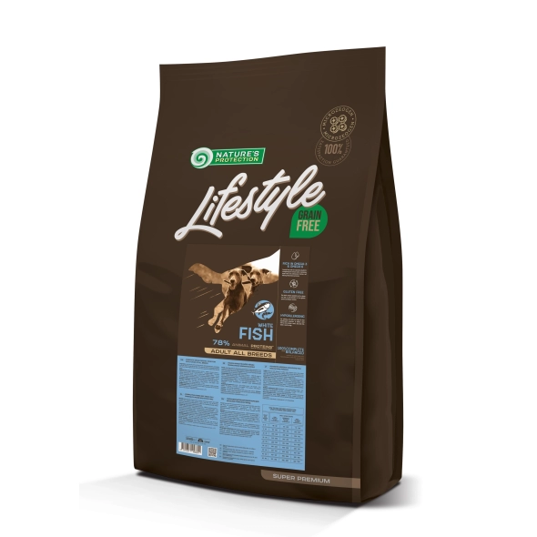 Сухий корм беззерновий Lifestyle Grain Free White Fish All Breeds з білою рибою для дорослих собак всіх порід 10 кг (NPLS45685)