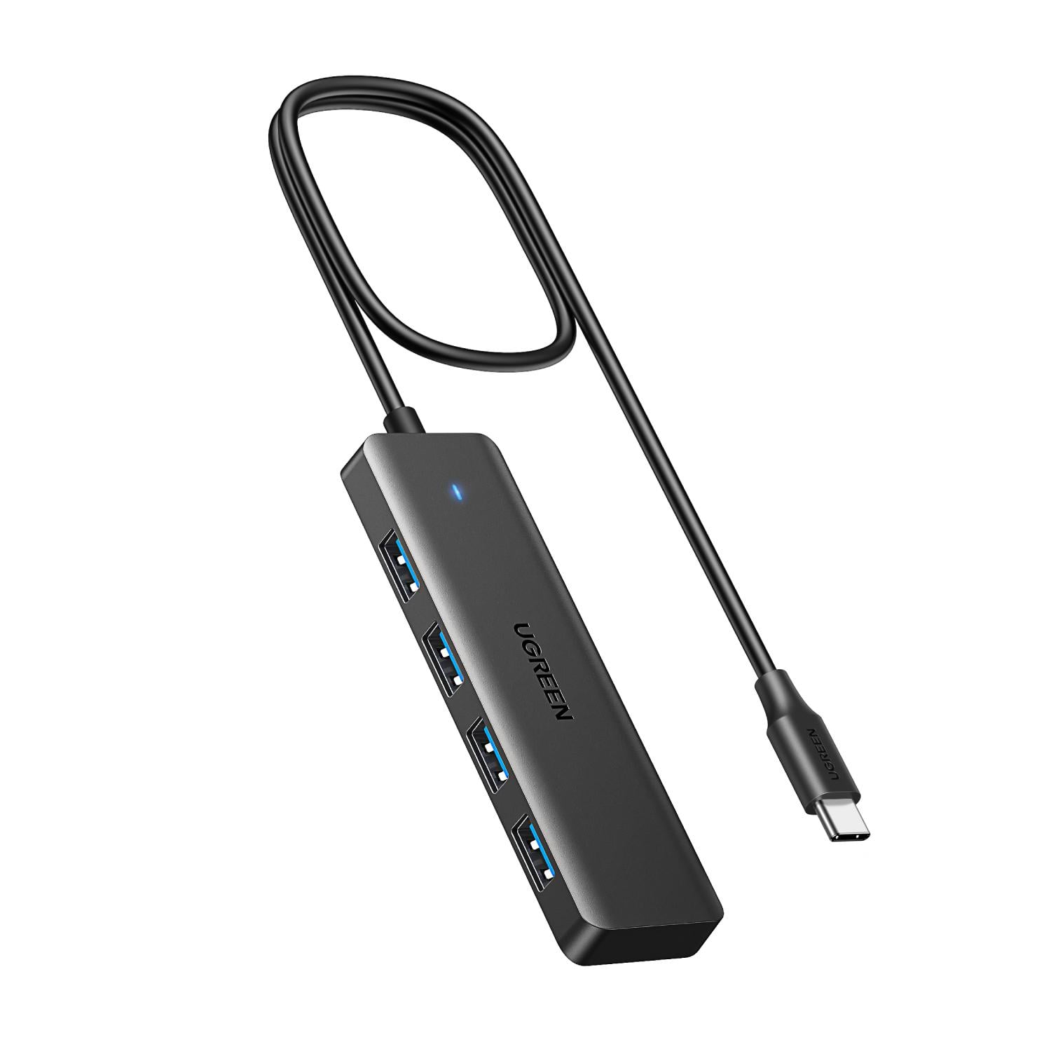 Концентратор USB UGREEN CM219 1 м USB-C/4 порта USB-A/USB 3.2 Gen 1 Черный (75582)