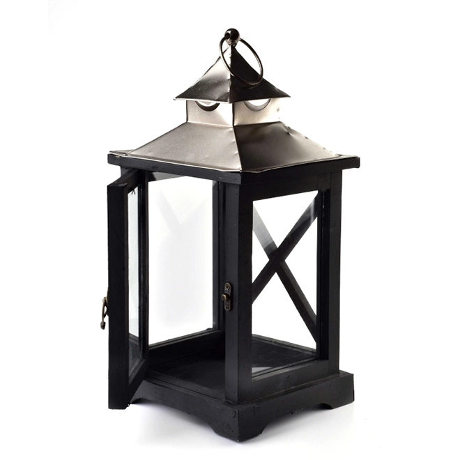 Підсвічник-ліхтар дерев'яний Levi Silver HTO1768 (35253) - фото 2