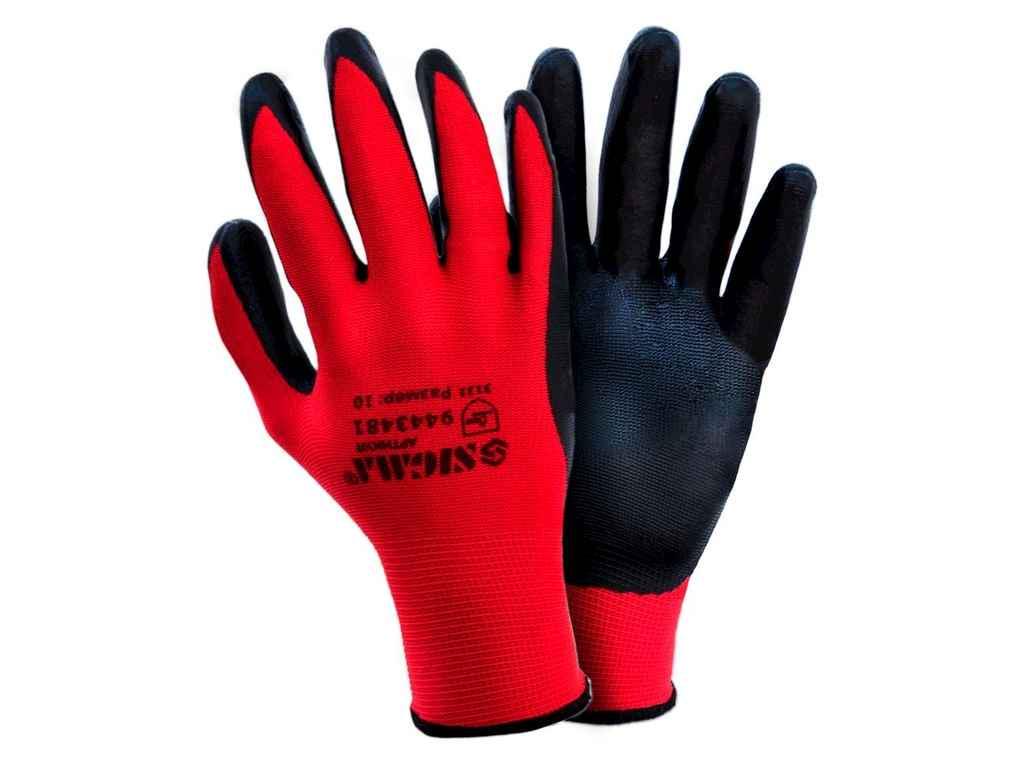 Рукавиці робочі Sigma з частковим нітриловим покритям р. 10 Червоно-чорний (939472) Рукавиці робочі Sigma з частковим нітриловим покритям р. 10 Червоно-чорний (939472)