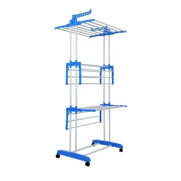 Сушилка для белья Tiers Garment Rack With Wheels ABS Синий - фото 5