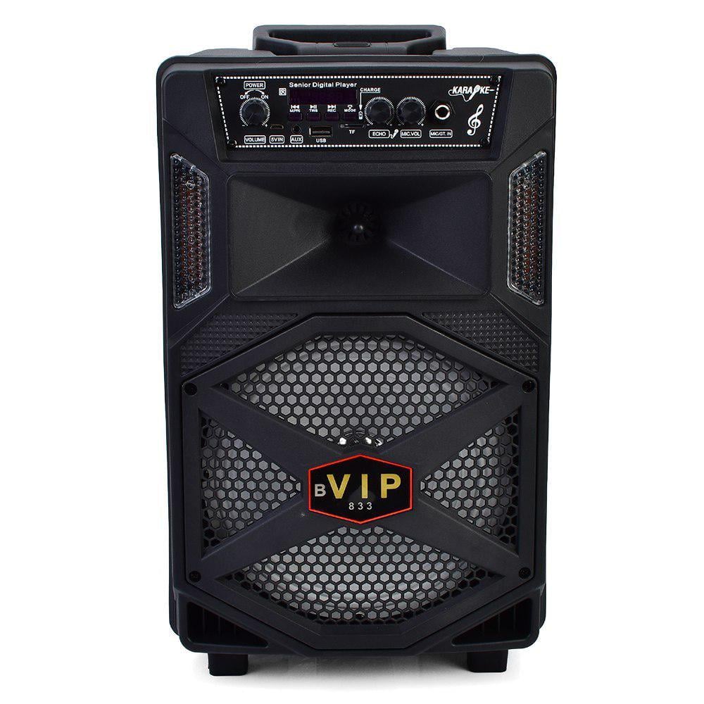 Колонка JT-830-1-2-833-835 пульт микрофон светодиодная подсветка Bluetooth 41x25x21 см Черный