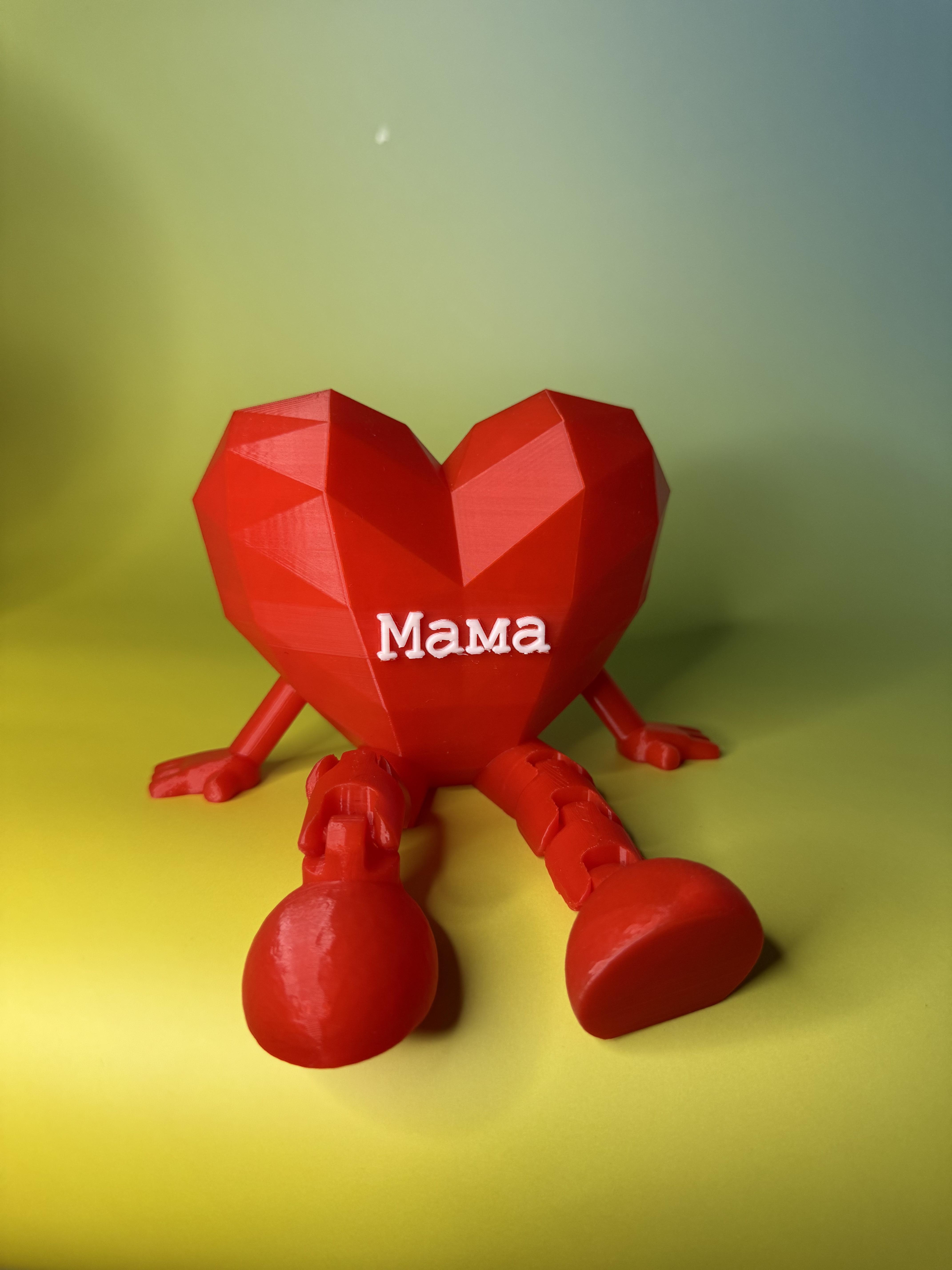 Декоративная фигурка 3D-сердце Мама Красный