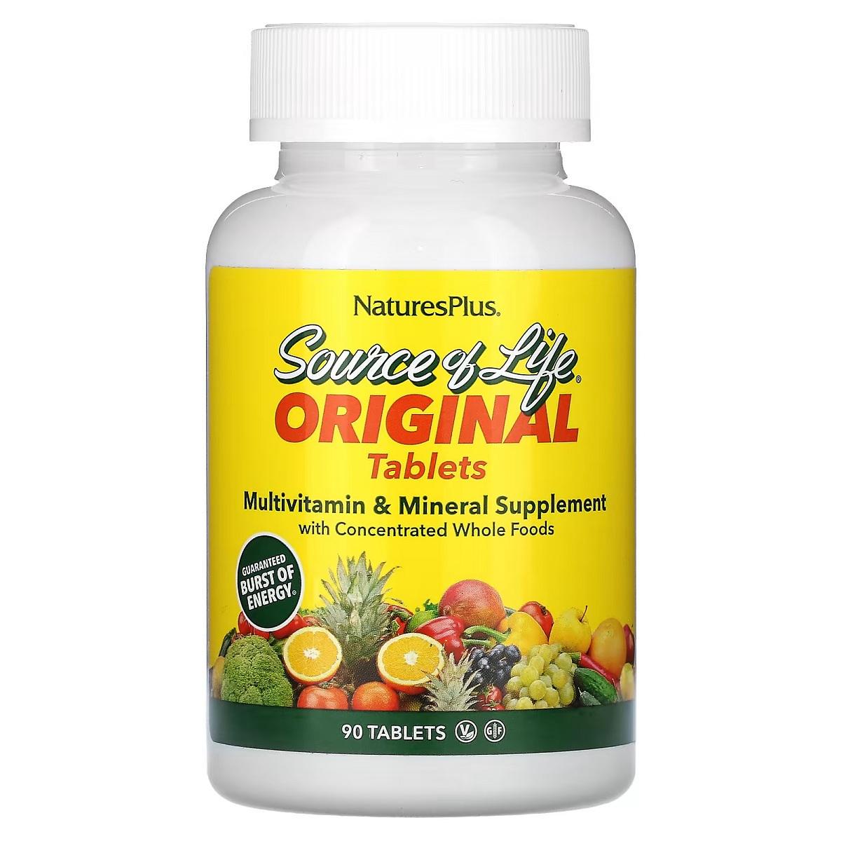 Мультивитамины и минералы Natures Plus Source of Life Multi-Vitamin & Mineral Supplement 90 таблеток