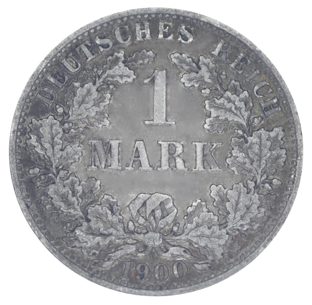 Коллекционная монета Германия 1 марка 1900 серебро F-VF A (М17796)